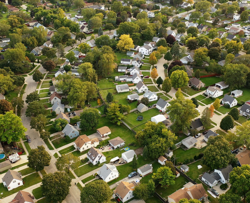 Aerial View of Suburban Neighborhood