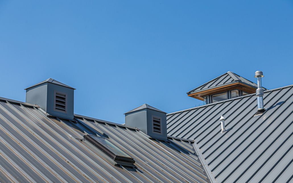 Blue Steel Roof on House