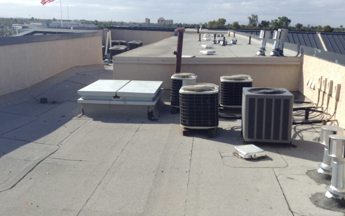 flat roof with coolers
